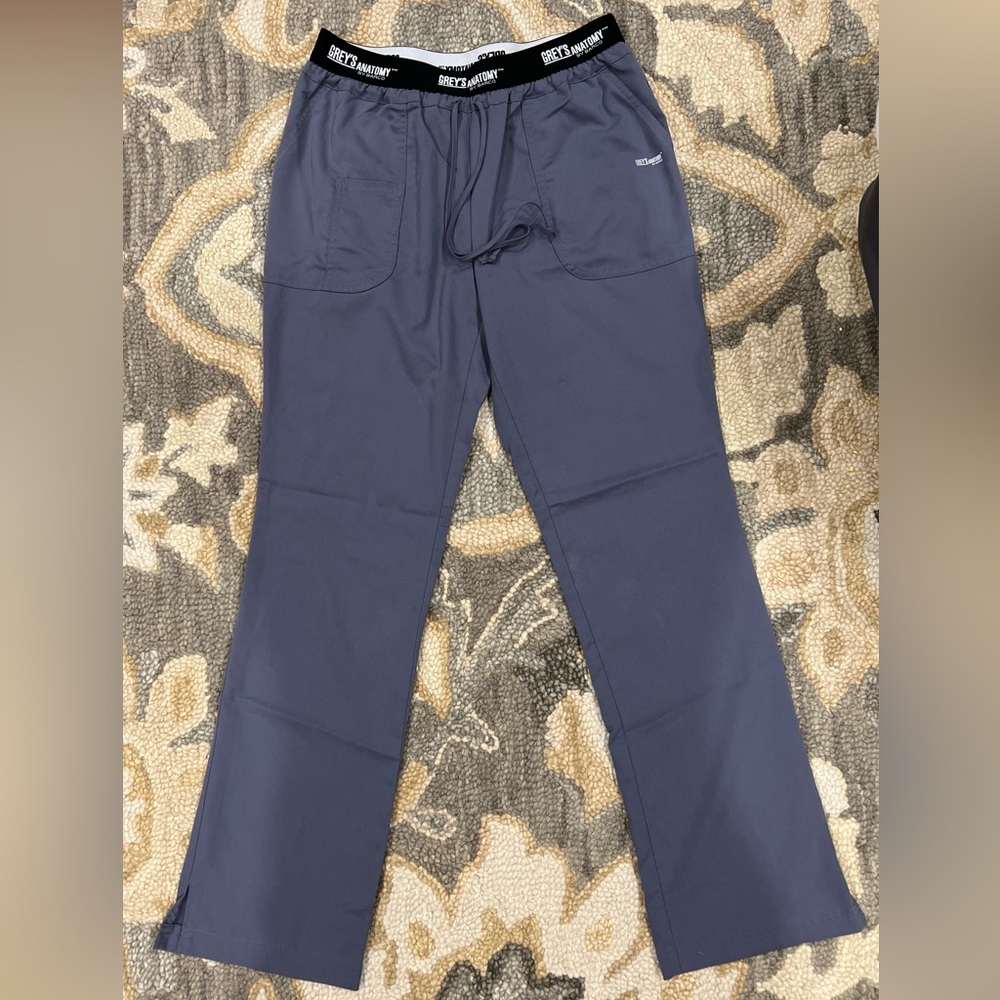 Greys Anatomy by Barco Dark Grey Straight-leg Scrub Pant- Women’s Size M Tall